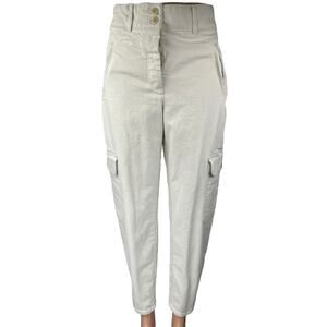 Aritzia Wilfred Free White High Waisted Mom Cargo Tapered Denim Jeans Size 4